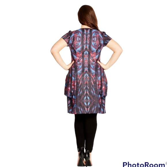 Paisley Mirror Print Tunic Dress size large - Picture 2 of 7